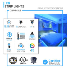 Load image into Gallery viewer, 12V LED Strip Lights, 192 Lumens/ft, IP20, LED Tape Light with DC Connector