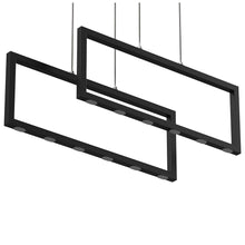 Load image into Gallery viewer, 2-Rectangle Lights, 38W, 3000K, 1900LM, LED Kitchen Island Light Pendant For Dining Living Room, Dimmable, Matte black Body Finish