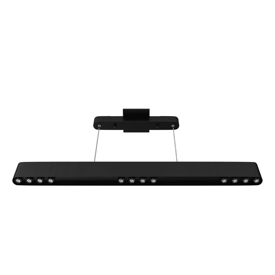 Integrated LED Linear Chandelier Light Fixture In Matte Black Body Finish - 9W - 3000K(warm white) - 450LM - Dimmable