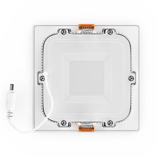 6 inch Dimmable LED Square Recessed Lighting with Junction Box, 12W, 900lm, Damp Location, Canless Downlight