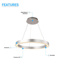 Load image into Gallery viewer, Modern Round Chandeliers with unique design Shade, 49W, 3000K, 2450LM, Dimmable, Pendant Mounting, CRI: 80+, Aluminum Body Finish