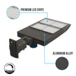 Load image into Gallery viewer, LED Parking Lot Lights With Photocell, 300W, 4000K, Universal Mount, Bronze, AC100-277V, LED Shoebox Area Light