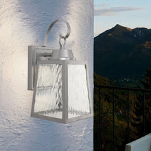 Load image into Gallery viewer, 12W LED Outdoor Wall Lantern Fixture with Water Glass Shade, 4000K (Cool White), Dimmable, ETL Listed