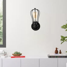 Load image into Gallery viewer, Steel Birdcage Wall Lighting Fixture, Matte Black Finish, E26 Base, UL Listed, 3 Years Warranty