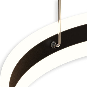 2-Ring, Unique LED Circular Chandelier, 112W, 3000K-6500K, 5600LM, Dimmable, Sand Black Body Finish