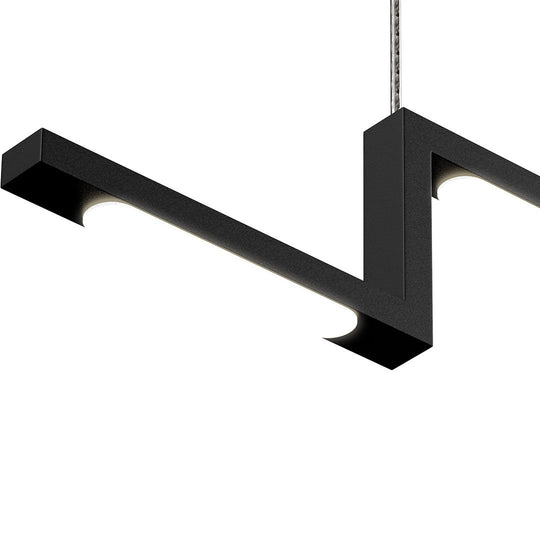 1-Light, LED Linear Chandelier Light Fixture In Matte black Body Finish, 23W, 3000K, 1150LM Dimmable, 39.4''×1.3''×71'' (Dimension)