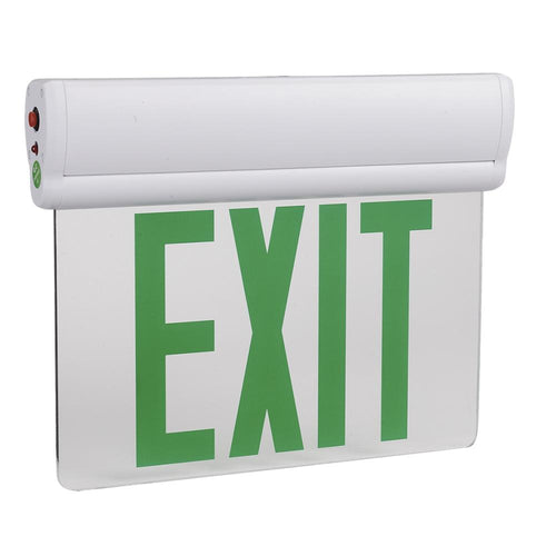 Emergency Light Edge Lit Exit Sign , 3W , Green UL Listed