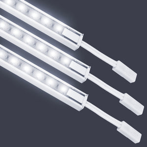 Under Cabinet Linkable Light Bar, Direct Plug-In, 12 Inch, 3-Piece Kit, 3x3.6 Watt, White, 330 Lumens