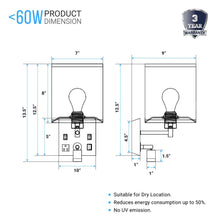 Load image into Gallery viewer, Bedside Wall Lamp Light with LED Reading Wall Light, 1 USB, 2 Switches, 1 Power Outlet, Black Finish and White Fabric Shade
