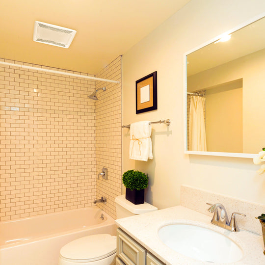 Bathroom Exhaust Fan, 50 CFM, 2.5 Sones, ETL Listed, Ceiling Mounted
