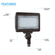 Load image into Gallery viewer, 30W Knuckle Mount Outdoor LED Flood Light, 105 Watt Replacement, 5700K, Bronze, IP65 Waterproof
