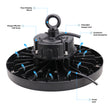 Load image into Gallery viewer, LED UFO High Bay, 150 Watt, 5700K, 22500 LM, Perfect for Warehouses, Factories, Supermarkets