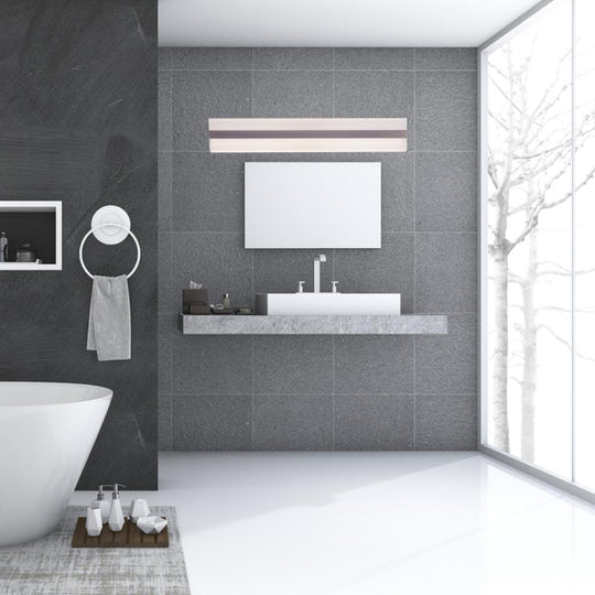 Rectangle LED Vanity Lights, 4000K (Cool White), CRI >80, Dimmable, ETL Listed, White Acrylic Shade