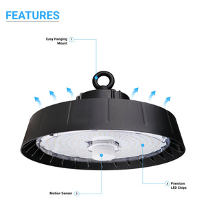 High Bay LED Light UFO LED 150W 5700K with Motion Sensor