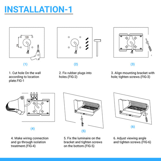Outdoor Rotatable LED Wall Pack Light 40W 5700K 5400 Lumens, UL, DLC Listed, Bronze Finish, Waterproof Wall Light