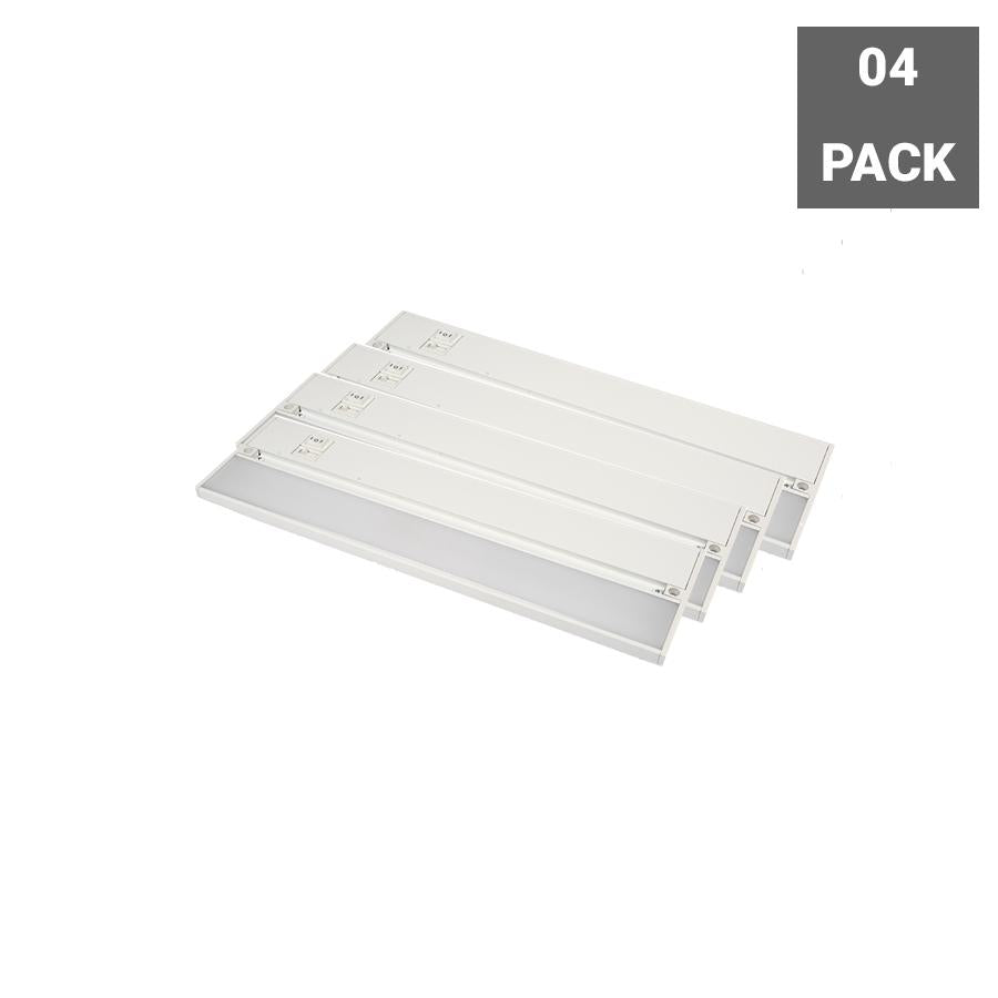 Under Cabinet LED Lighting, Dimmable, CRI90, White Finished, Direct Plug-in, Linkable, Color Changeable (3000K/4000K/5000K) Under Counter Lights for Kitchen, Desk, Workspace