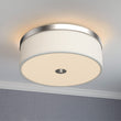 Load image into Gallery viewer, 15&quot; Drum Shape LED Flush Mount Light, 20W, 4000K (Cool White), 2800 lumens Brushed Nickel Finish &amp; Milky White Acrylic Shade, Ceiling Light Fixture