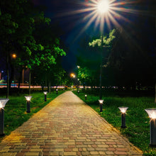Load image into Gallery viewer, LED Solar Bollard Lights, 1.5W, 220LM, CCT Changeable: Warm White/Cool White, Solar Pathway Lights, IP65 Waterproof, Auto ON/Off, Solar Garden Lights Outdoor