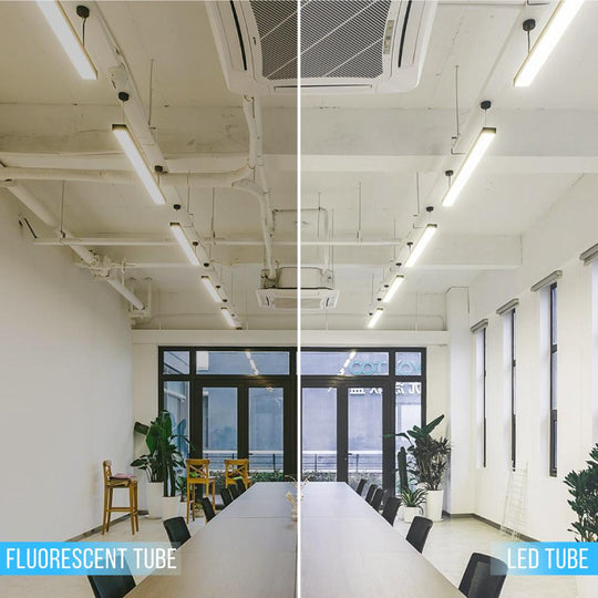 Hybrid T8 4ft LED Tube Light Glass 18W 2400 Lumens 4000K Frosted (Check Compatibility List; Not Compatible with all ballasts)