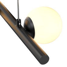 Load image into Gallery viewer, Matte Black, 4-Lights, LED Linear Chandeliers,  40W, 3000K, Pendant Mounting, Dimmable