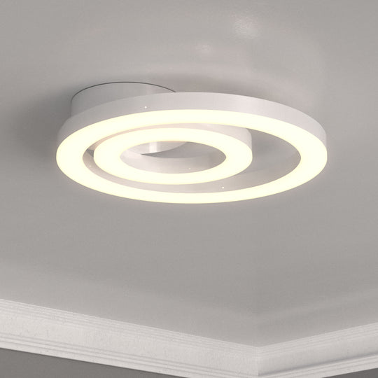 Bright White - Indoor LED Ceiling Lights - 26W - 3000K-6500K - 1300LM - Dimmable - Simple Close to Ceiling Fixtures - 2-Ring Shape