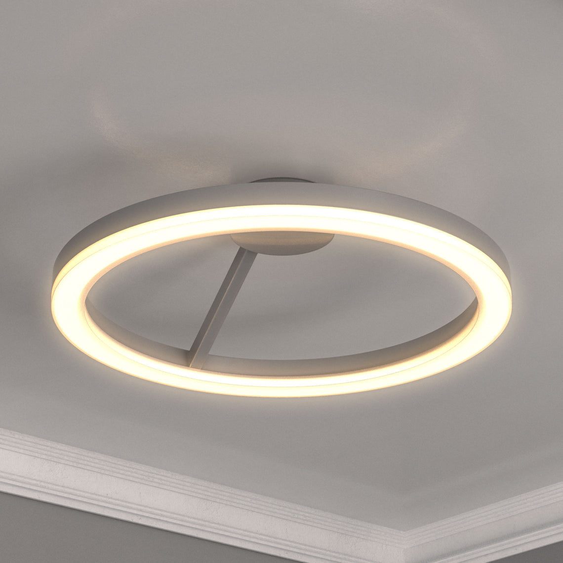 Ceiling Lamp - Circle Shade Led Round Shade Ceiling Lights for Bedroom Hallway -  31W - 3000K - 1285LM - Simple Close to Ceiling Fixtures - Dimmable - Aluminum Body Finish