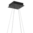 Load image into Gallery viewer, Square Metal and Wood Chandelier Light, 35W, 3000K (Warm White), 836 Lumens, Dimmable, Matte Black + Wood Body Finish