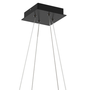 Square Metal and Wood Chandelier Light, 35W, 3000K (Warm White), 836 Lumens, Dimmable, Matte Black + Wood Body Finish