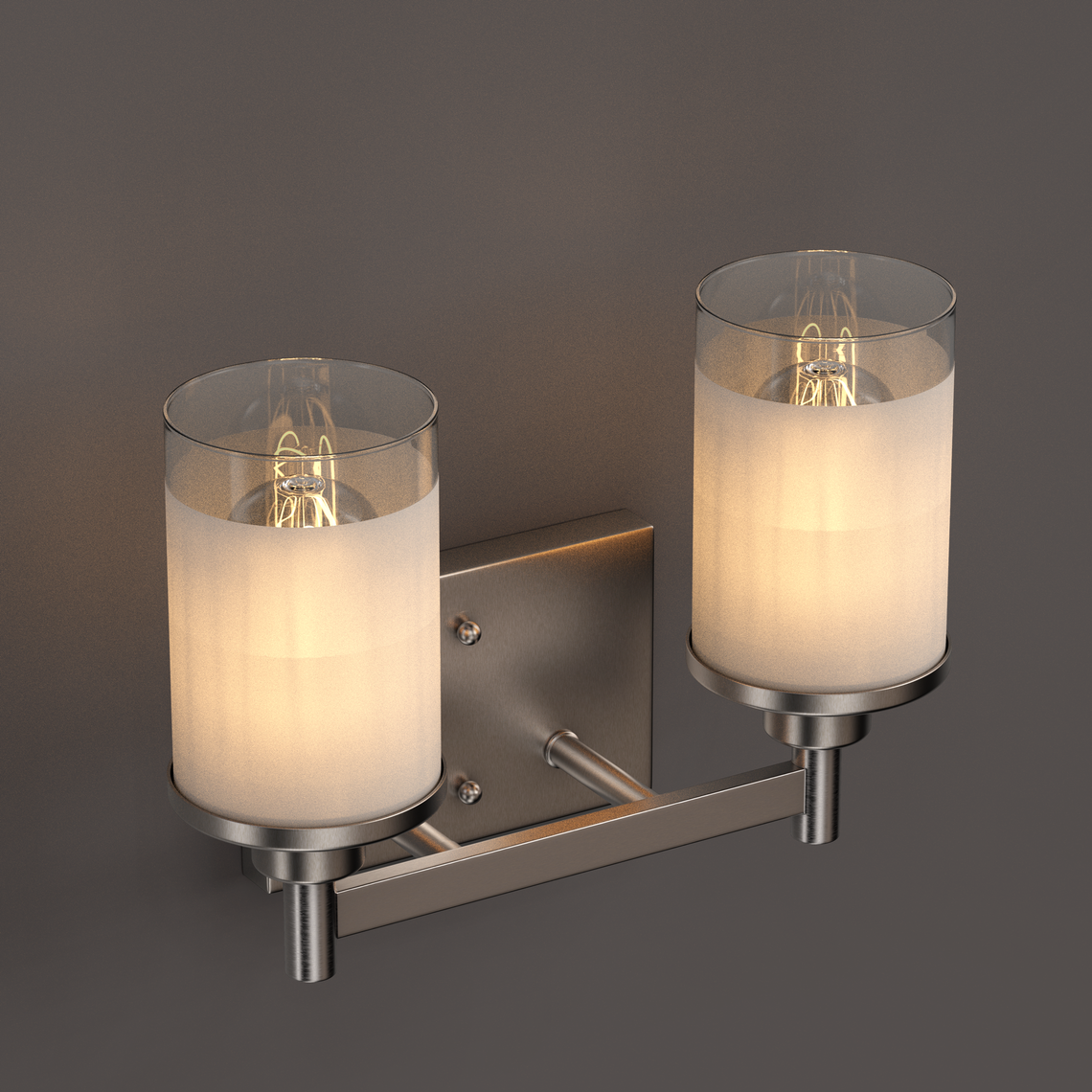 Cylinder Shape Bathroom Vanity Lights with Frosted Glass Shades