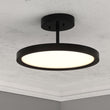 Load image into Gallery viewer, 28W Round Shape LED Semi Flush Mount Ceiling Lights, Matte Black Finish with White Acrylic Shade, 1950LM, Dimmable