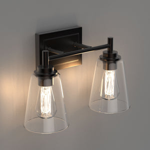 Flared Shape Vanity Lights with Clear Glass Shade, E26 Base, UL Listed for Damp Location, 3 Years Warranty