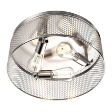 Load image into Gallery viewer, 3-Lights Cage Style Flush Mount Fixture, Drum Shape, E26 Base, UL Listed, 3 Years Warranty