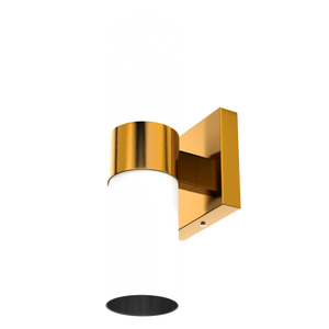2-Lights Wall Sconce with White Glass Shades, Brushed Brass Finish
