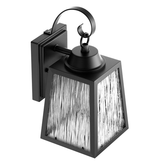 12W LED Outdoor Wall Lantern Fixture with Water Glass Shade, 4000K (Cool White), Dimmable, ETL Listed