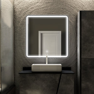 LED Lighted Shelf Mirror, Touch Switch, Defogger and CCT Remembrance, Raven Style