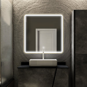 LED Lighted Shelf Mirror, Touch Switch, Defogger and CCT Remembrance, Raven Style