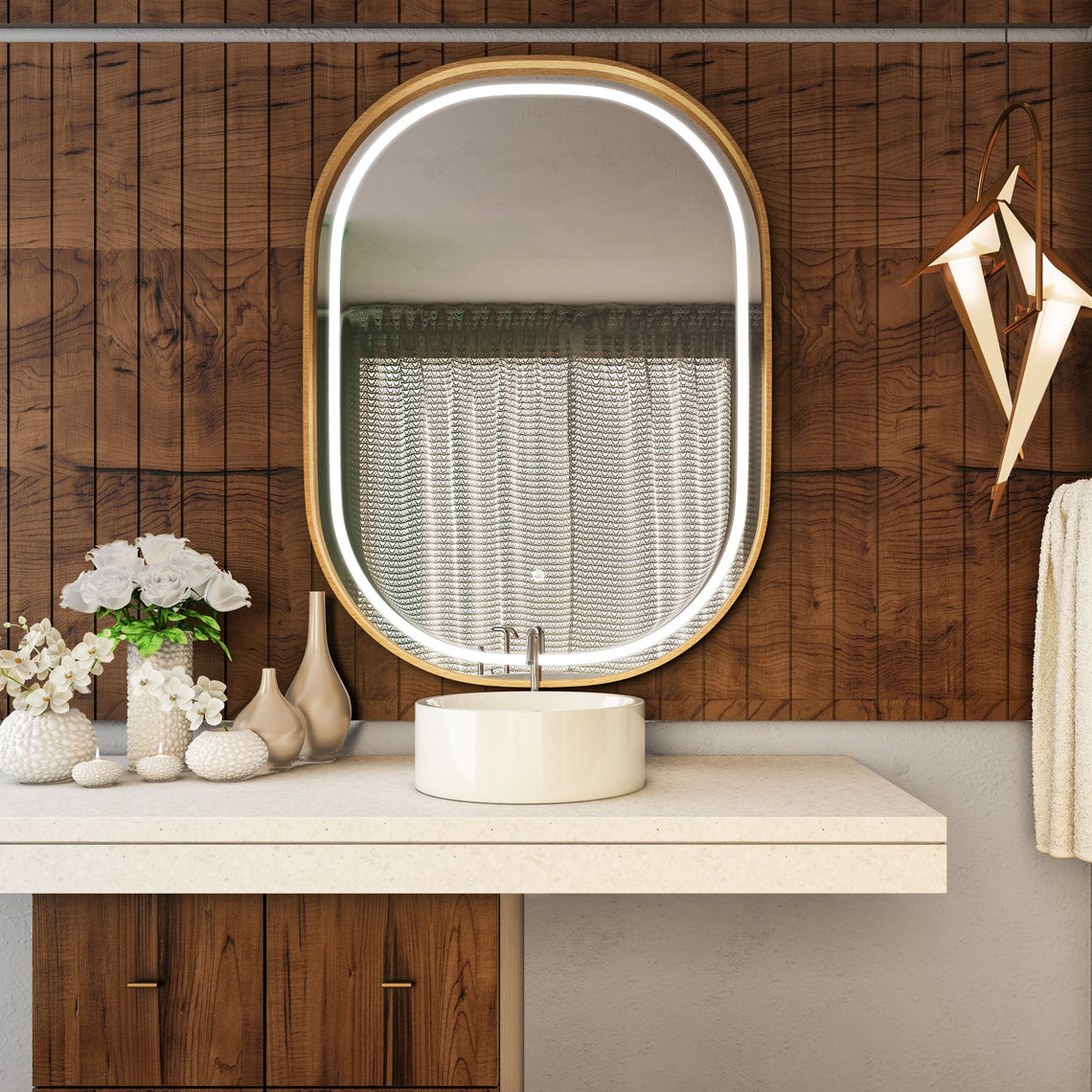 36 in. x 48 in. LED Lighted Bathroom Vanity Mirror, Anti-Fog, CRI 90+, Adjustable Color Temperature & Remembrance, Lighted Makeup Mirrors, Neu-U Style