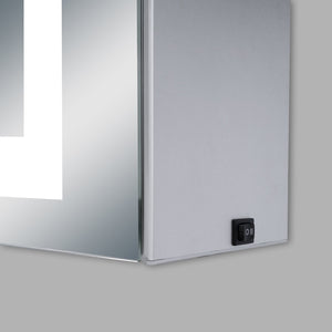 LED Lighted Bathroom Mirror Cabinet, Double Sided Mirror, On/Off Switch, Benign Style