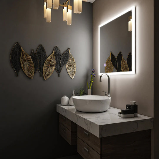 36" x 36" Inch LED Bathroom Lighted Mirror & Defogger On/Off Touch Switch and CCT Changeable With Remembrance, Window Style
