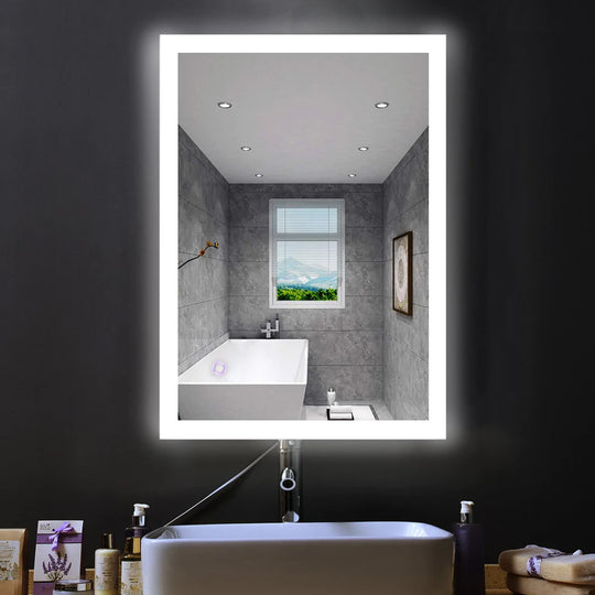 24" x 36"  LED Bathroom Lighted Mirror & Defogger On/Off Touch Switch and CCT Changeable With Remembrance, Window Style