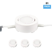 Load image into Gallery viewer, LED Puck Light 3-Piece Kit Direct Plug-In, Dimmable, 3x3.5 Watts, 420 Lumens, White Trim