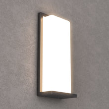 Load image into Gallery viewer, 20W Modern LED Outdoor Wall Sconce Light 5000K 600LM White Acrylic Shade, 120-277V Non-Dimmable, ETL Listed, Wet Location, Painted Silver Finish