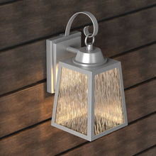 Load image into Gallery viewer, 12W LED Outdoor Wall Lantern Fixture with Water Glass Shade, 4000K (Cool White), Dimmable, ETL Listed
