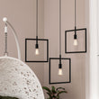 Load image into Gallery viewer, Square Shape Matte Black Pendant Light Fixture, E26 Base, UL Listed for Dry Location