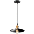 Load image into Gallery viewer, Industrial Style Matte Black Pendant Light Fixture, E26 Base, Antique Brass and Matte Black Finish, UL Listed