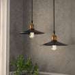 Load image into Gallery viewer, Industrial Style Matte Black Pendant Light Fixture, E26 Base, Antique Brass and Matte Black Finish, UL Listed