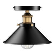 Load image into Gallery viewer, Industrial Style Semi-Flush Mount Light, E26 Base, Matte Black with Antique Brass Finish, UL Listed, 3 Years Warranty