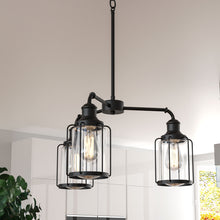 Load image into Gallery viewer, 3-Light Birdcage Chandelier Lighting Fixture, Kitchen Island Light Fixtures, Matte Black Finish, E26 Base, 3 Years Warranty