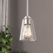 Load image into Gallery viewer, 1-Light Flared Shape Pendant Lighting Fixture with Clear Glass Shade, E26 Base, UL Listed for Damp Location