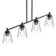 Load image into Gallery viewer, 4-Lights Island Linear Pendant Light with Clear Glass Shade, E26 Base, UL Listed for Damp Location